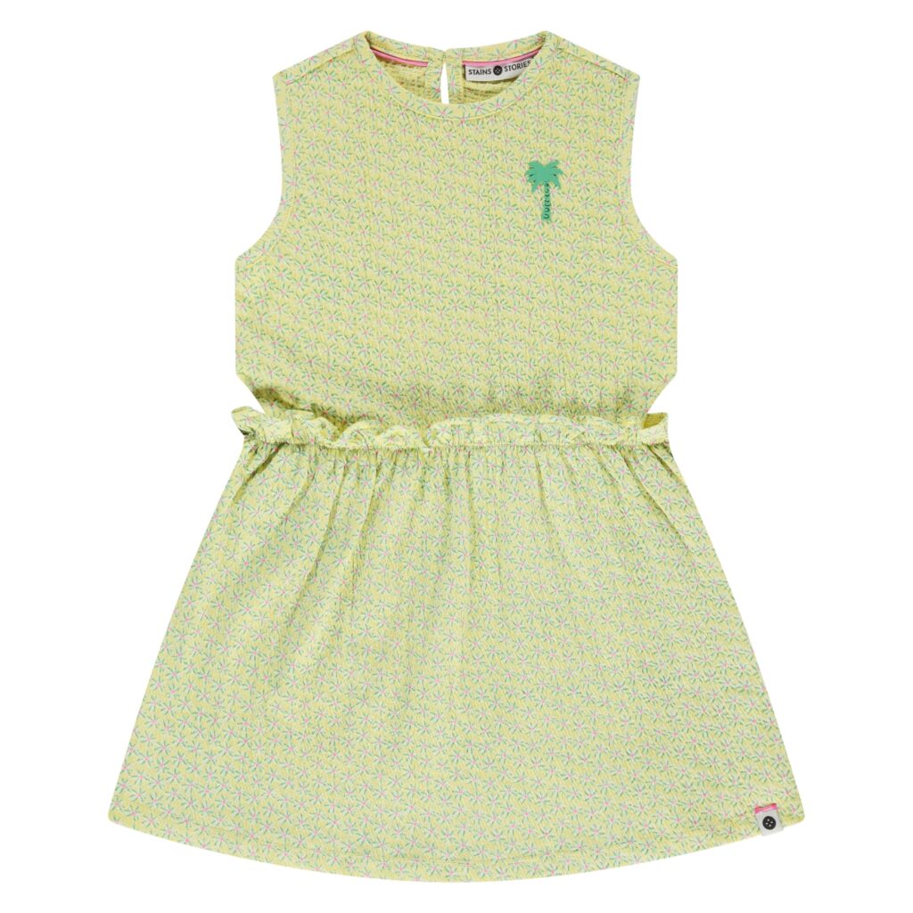 Vestito smanicato volant